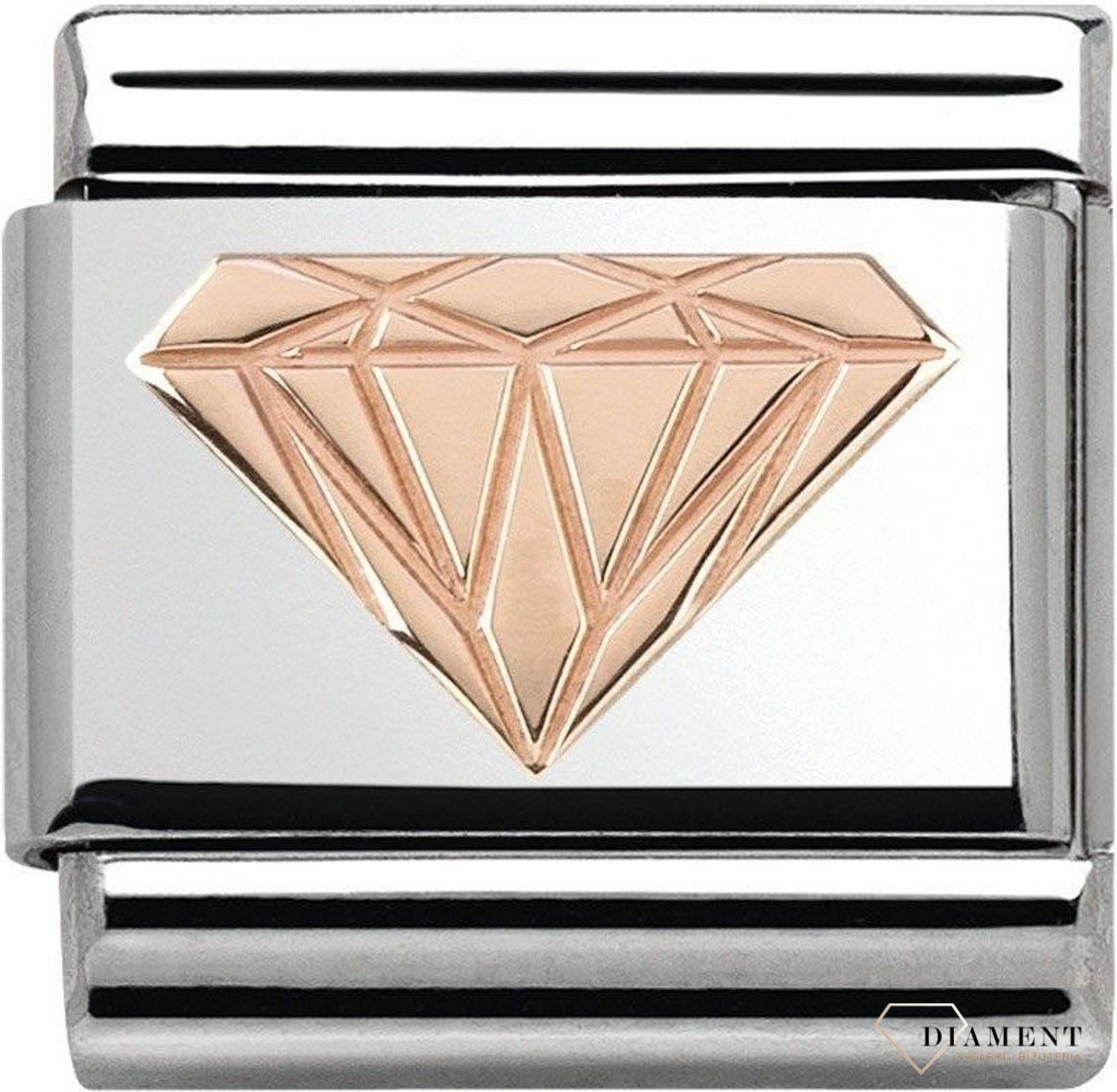 Nomination Link 9K zawieszka różowe złoto 'Diament' 430104 18 biżuteria nomination nomination zawieszki nomination baza.jpg